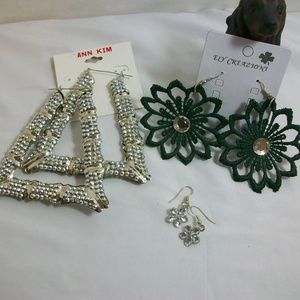 🌞Fashion Jewelry Trio of Rhinestone Earrings